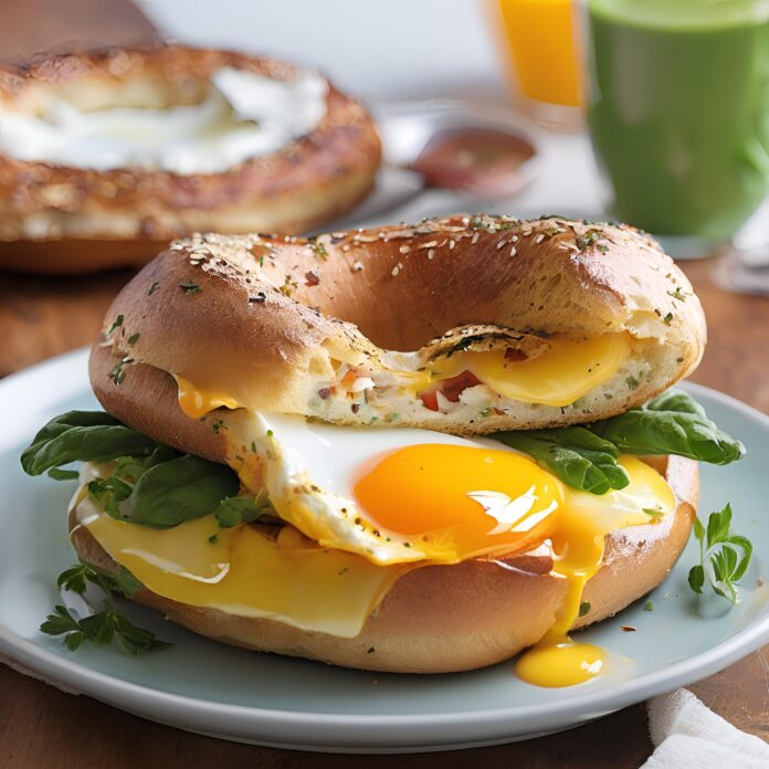 Breakfast Bagel with Egg in the Hole Recipe