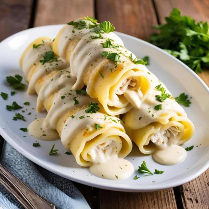 Chicken Alfredo Roll Ups Recipe