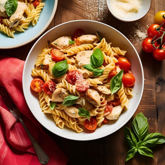 Chicken Pasta with Tomatoes Recipe