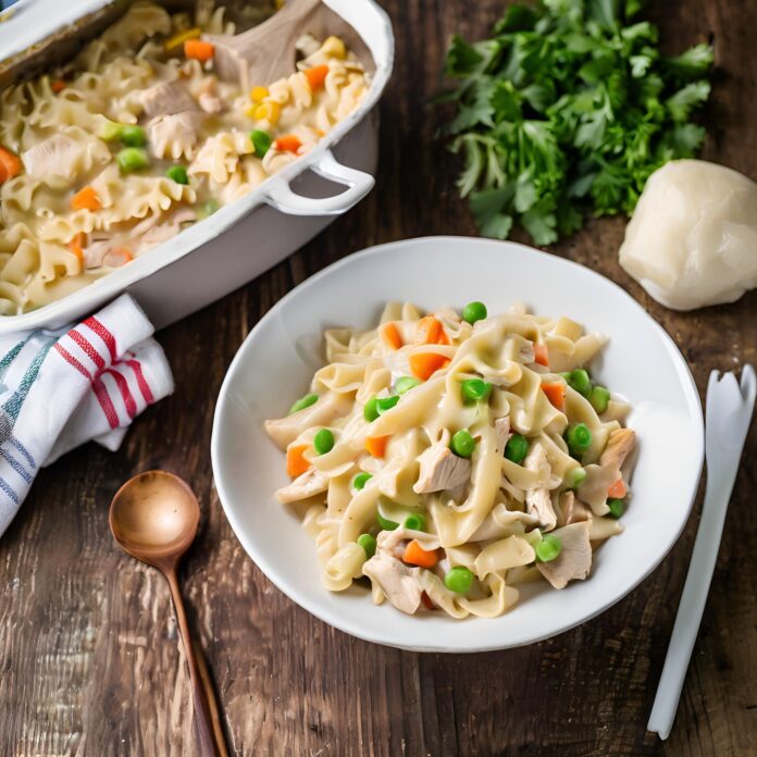 Chicken Pot Pie Noodles Recipe