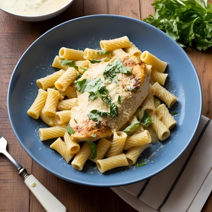 Creamy Garlic Butter Chicken and Rigatoni in Parmesan Sauce Recipe