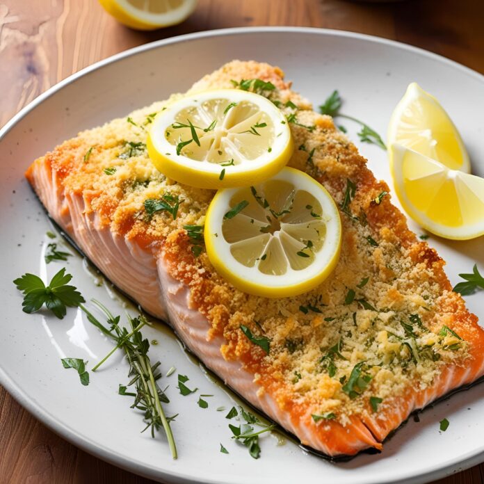 Crispy Parmesan Herb Crusted Salmon Recipe Recipe