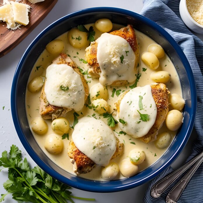 Crockpot Creamy Garlic Parmesan Chicken Recipe