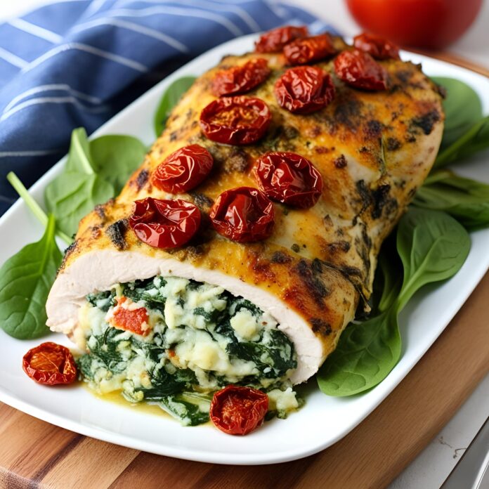 Delicious Stuffed Chicken with Spinach and Sun Dried Tomatoes Recipe