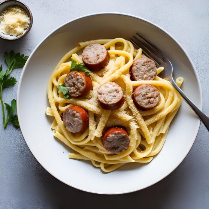 Garlic Butter Sausage with Creamy Parmesan Pasta Recipe