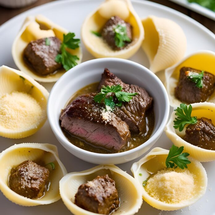 Garlic Butter Steak Bites Creamy Parmesan Shells Recipe