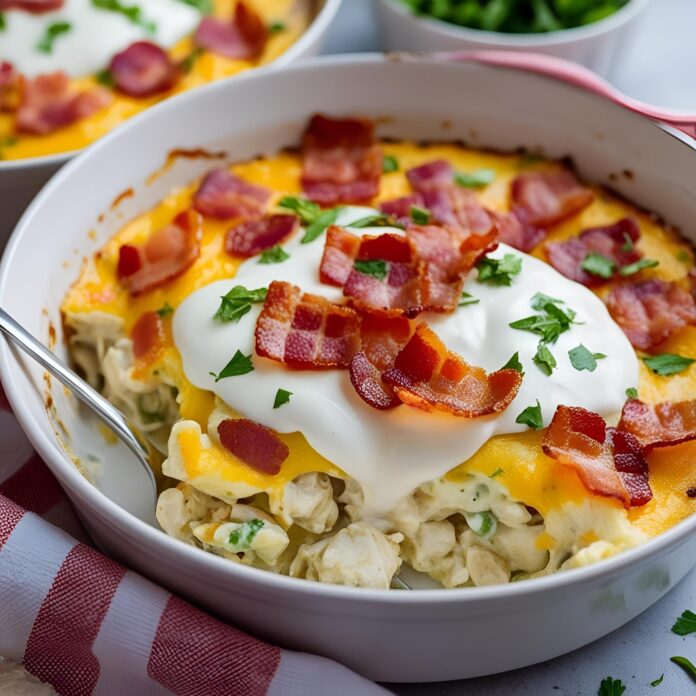 Keto Chicken Bacon Ranch Casserole Recipe
