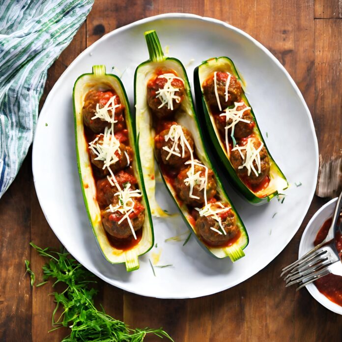 Meatball Zucchini Boats Recipe