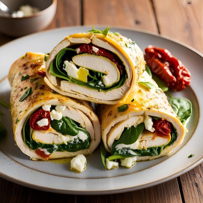 Rolled Up Chicken with Feta, Spinach, and Sun-Dried Tomatoes Recipe