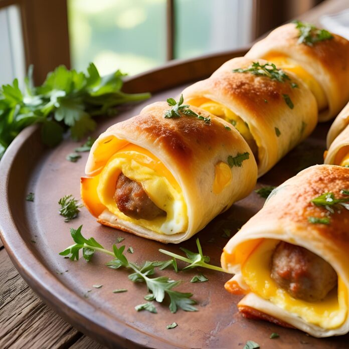 Sausage Egg and Cheese Breakfast Roll-Ups Recipe