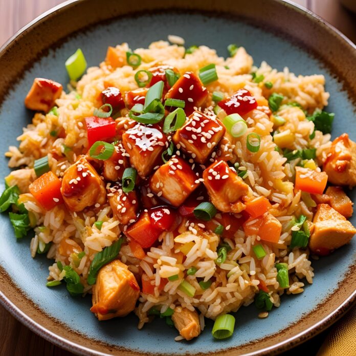 Savory Japanese BBQ Chicken Fried Rice Recipe