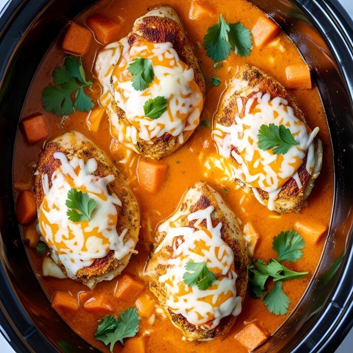 Slow Cooker Cheesy Mozzarella Chicken Recipe