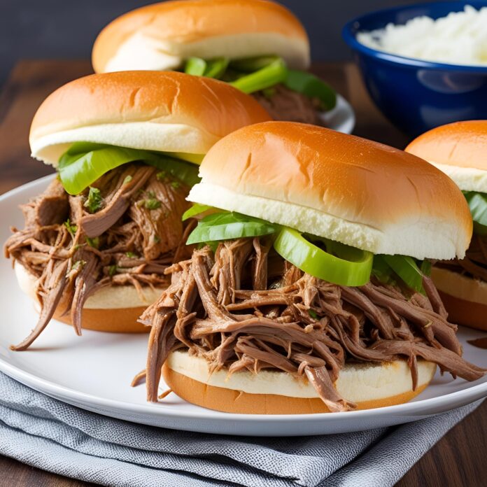 Slow Cooker Shredded Beef Sandwiches Recipe