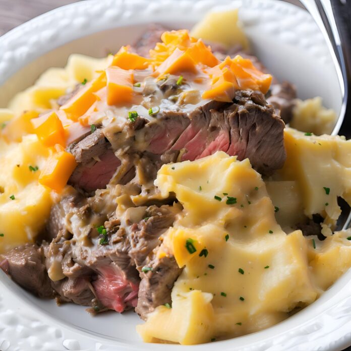 Slow Cooker Steak and Cheddar Potato Casserole Recipe