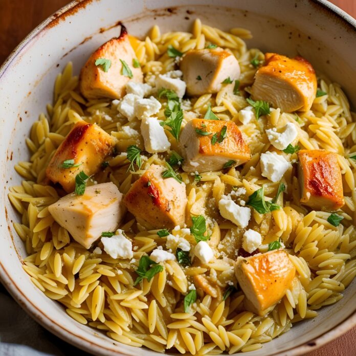 Baked Orzo with Chicken and Feta Recipe
