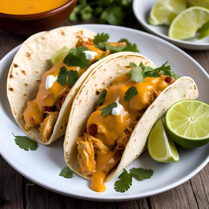 Best Slow Cooker Queso Chicken Tacos Recipe