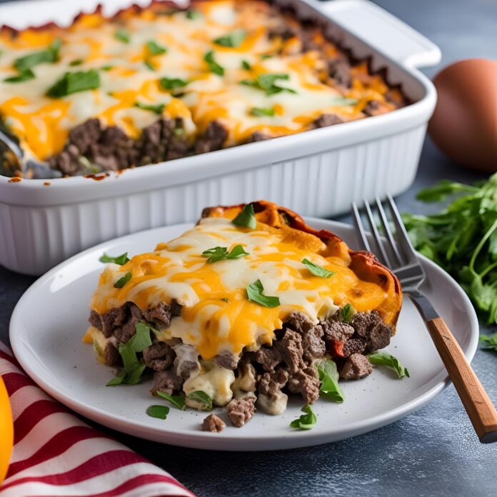 Cheesy Low Carb Philly Cheesesteak Casserole Recipe
