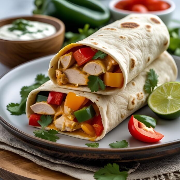 Chicken Bell Pepper Ranch Burritos Recipe