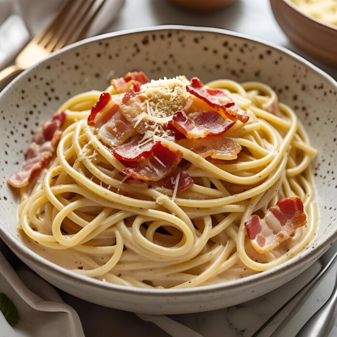 Classic Bacon Carbonara Pasta Recipe