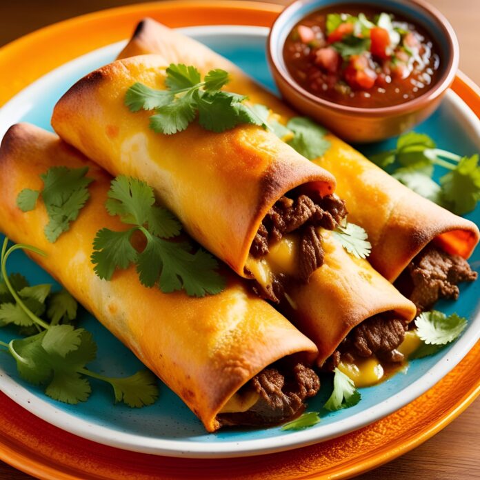 Crispy Beef and Cheese Chimichangas Recipe