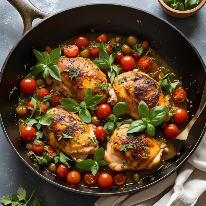 Flavorful Mediterranean Chicken Skillet Recipe
