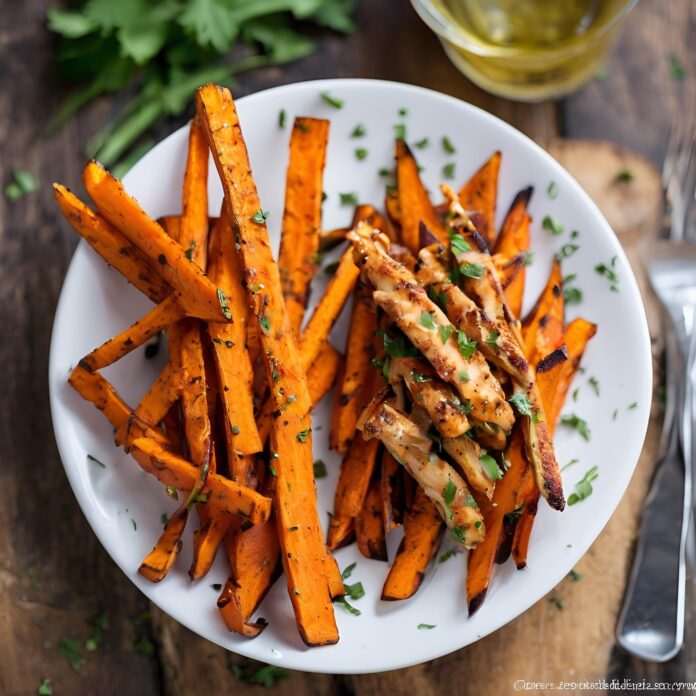 Healthy Chicken Sweet Potato Fries Recipe