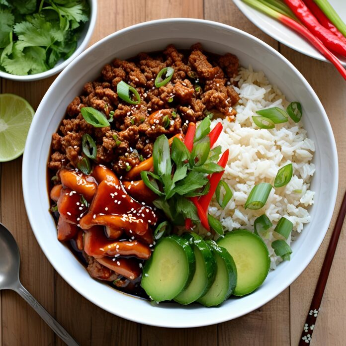 Healthy Ground Turkey Teriyaki Rice Bowl Recipe