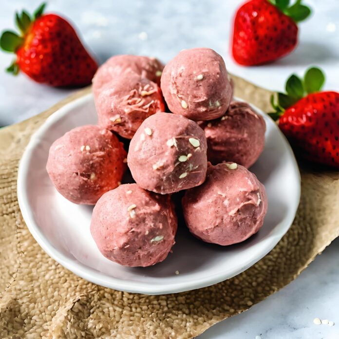 Healthy Strawberry Cheesecake Protein Balls Recipe