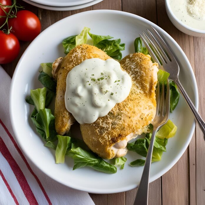 Juicy Baked Caesar Chicken with Parmesan Sauce Recipe