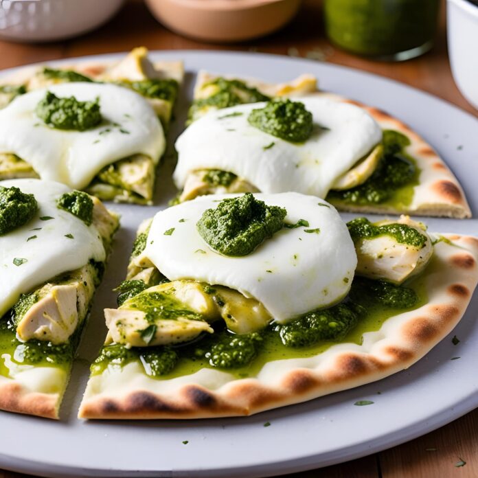 Pesto Chicken and Fresh Mozzarella Flatbread Recipe