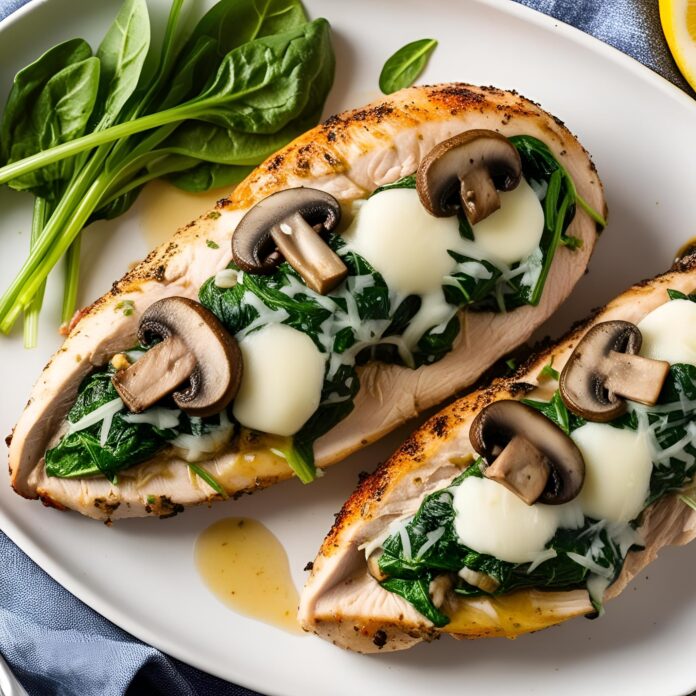 Stuffed Chicken Breast with Mushrooms, Spinach, and Mozzarella Recipe