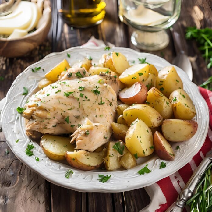Ultimate Slow Cooker Parmesan Garlic Chicken and Potatoes Recipe
