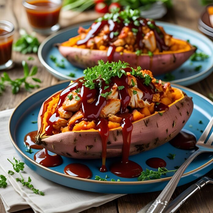 BBQ Chicken Stuffed Sweet Potatoes Recipe