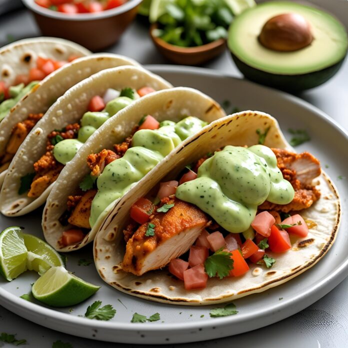 Baked Chicken Tacos With Avocado Sauce Recipe
