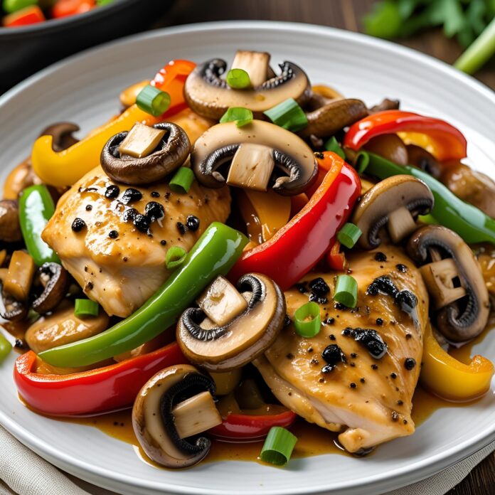 Black Pepper Chicken with Mushrooms Recipe