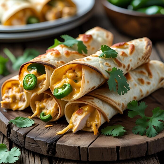 Cheesy Chicken Jalapeno Popper Taquitos Recipe