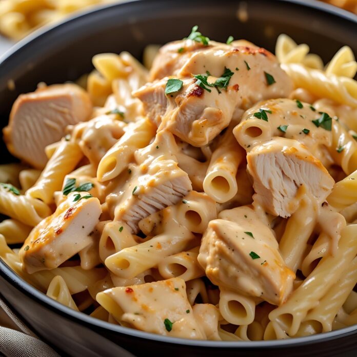 Cheesy Crack Chicken Pasta Recipe