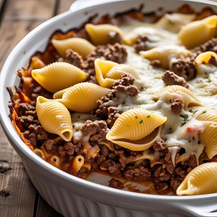 Cheesy Ground Beef And Shells Recipe