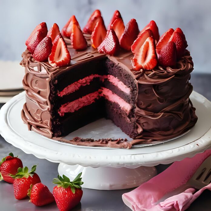 Chocolate Cake with Strawberry Filling Recipe