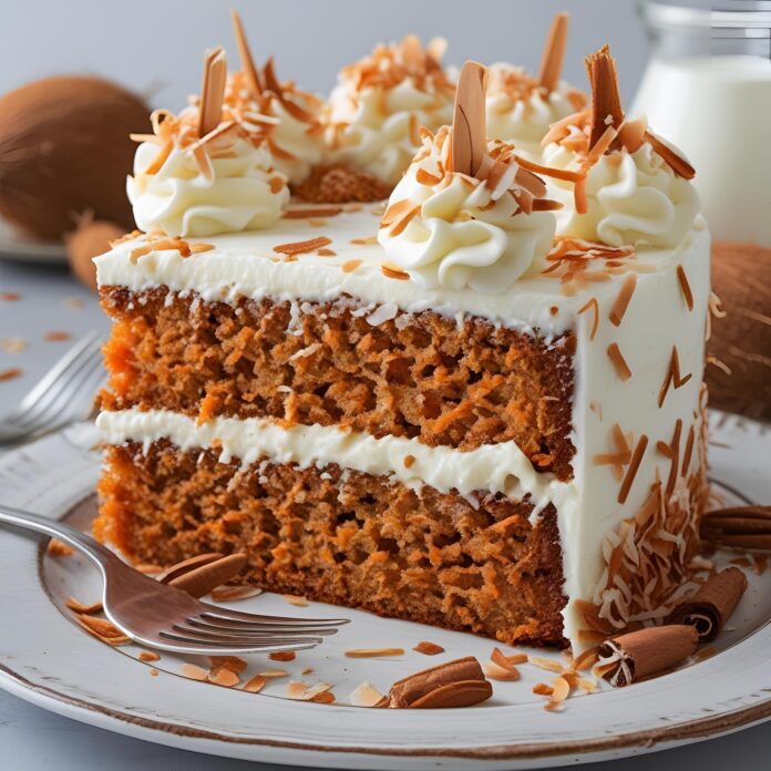 Coconut Carrot Cake with Cream Cheese Recipe