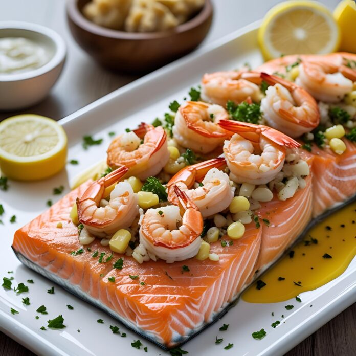 Crab and Shrimp Stuffed Salmon Recipe
