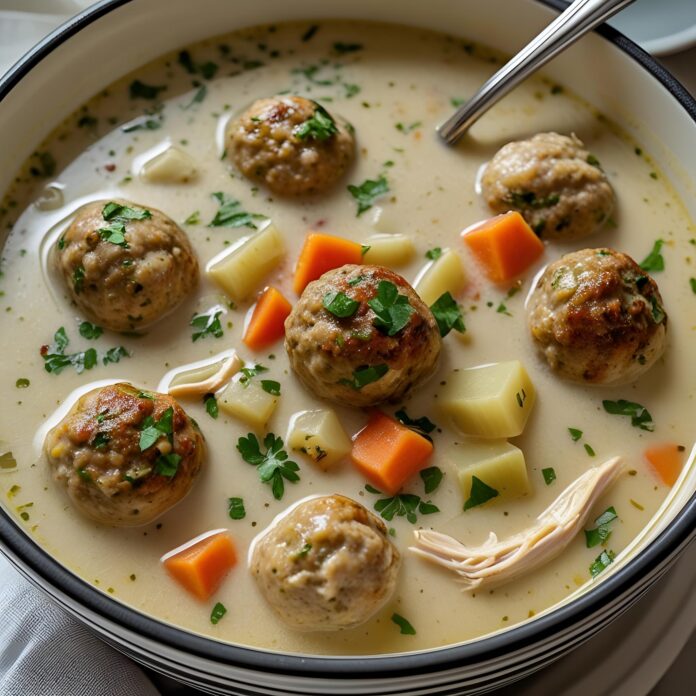 Creamy Chicken Meatball Soup Recipe