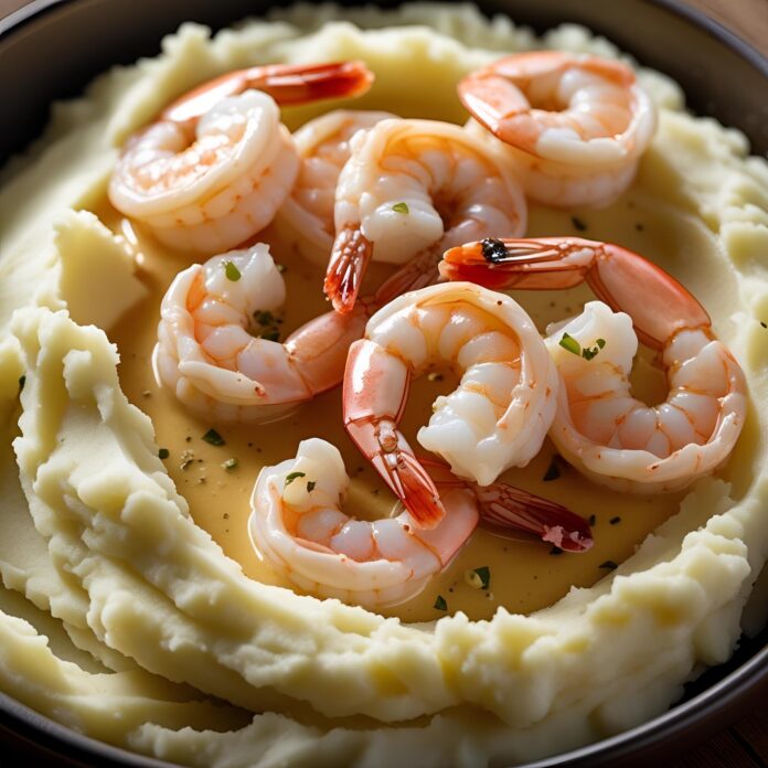 Creamy Garlic Shrimp Over Mashed Potatoes Recipe