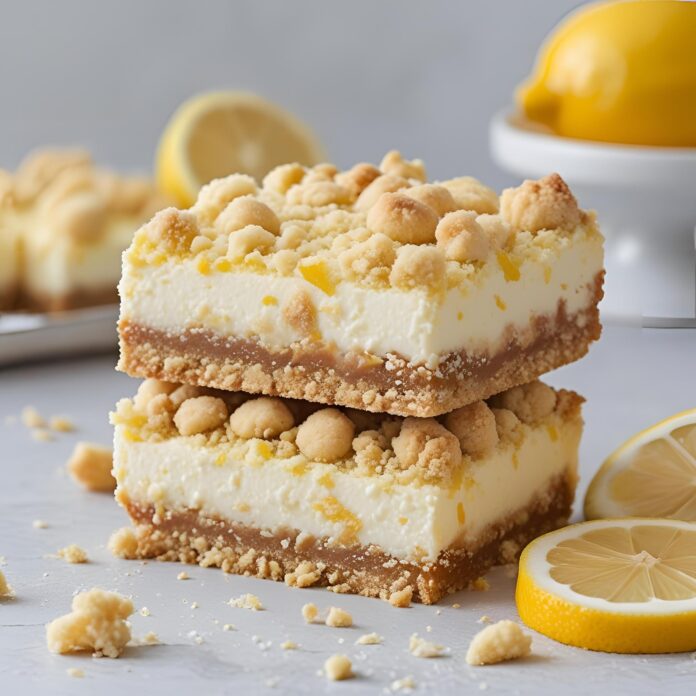 Creamy Lemon Cheesecake Crumb Bars Recipe