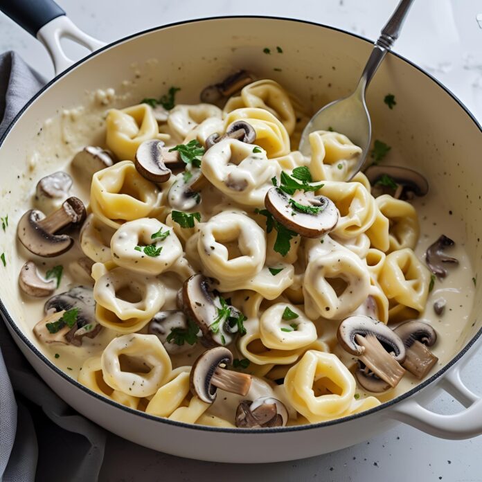 Creamy Mushroom Tortellini Alfredo Recipe