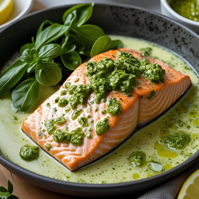 Creamy Pesto Salmon Recipe