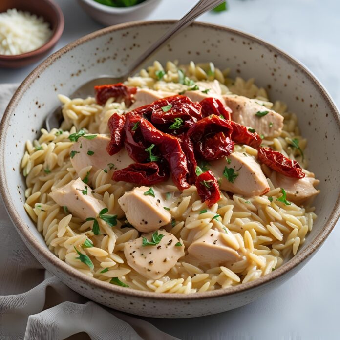 Creamy Sun-Dried Tomato Chicken Orzo Recipe