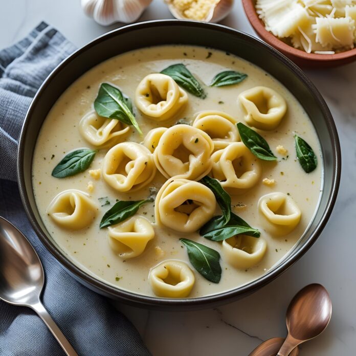 Creamy Tuscan Garlic Tortellini Soup Recipe