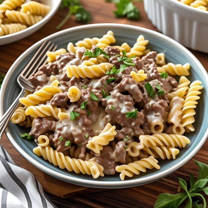 Creamy Beef and Rotini Pasta Recipe