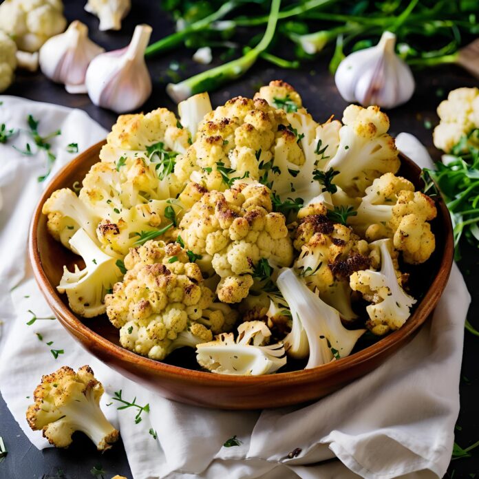 Garlic Butter Roasted Cauliflower Recipe